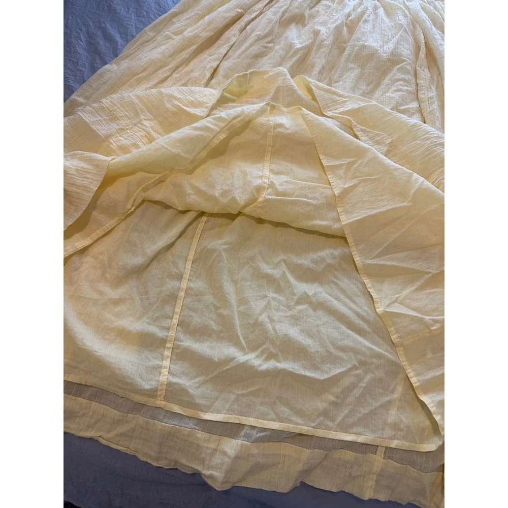 Free People Feeling Bonita Midi Dress M Women Free-est Yellow Cotton Maxi - Picture 9 of 11